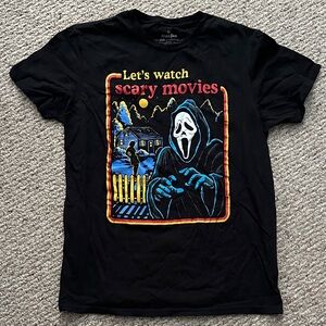 Gildan Black Tee with Scary Movie Graphic